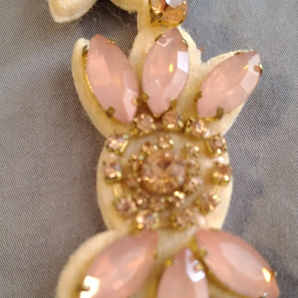 Headbands of Hope Pink Gold Floral Beaded Rhinestone Headband for Women Teens